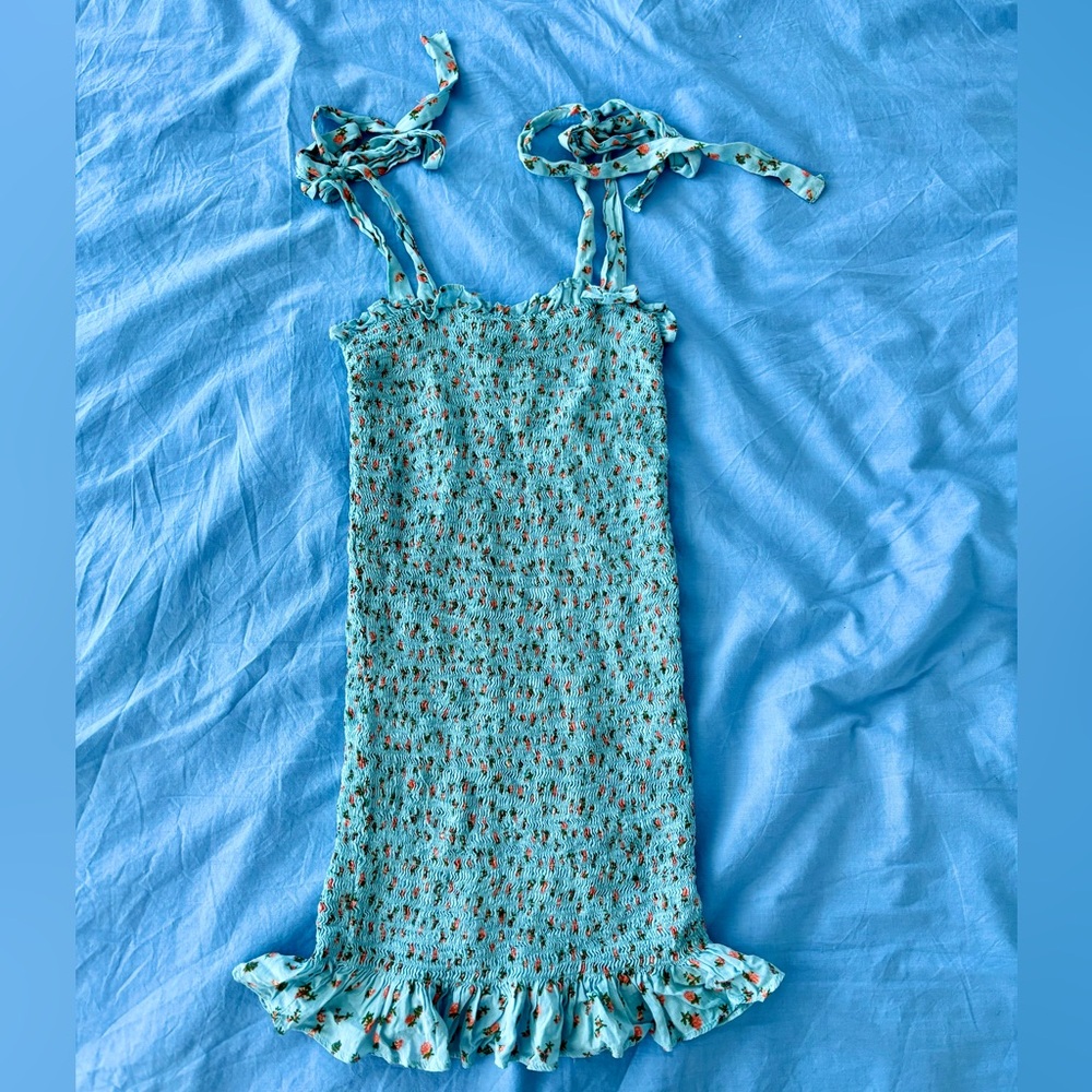 free people blue tube mini dress xs